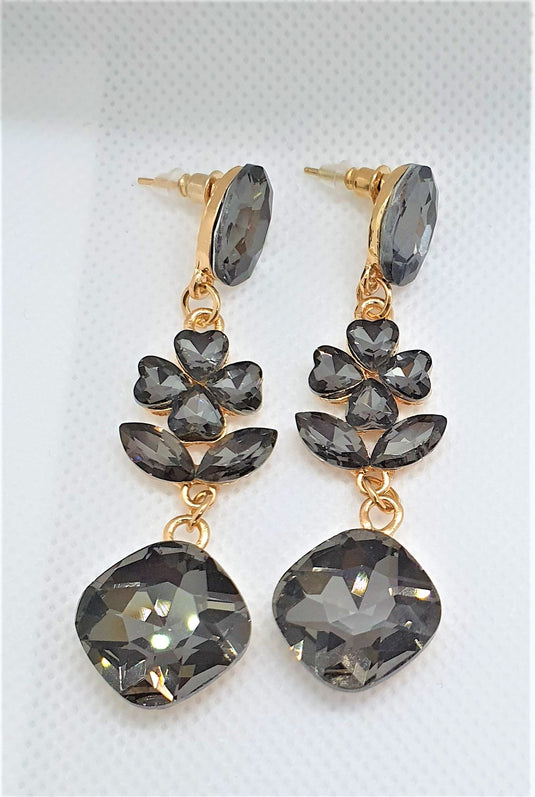 Multi colored stones outlined in Gold classic wear danglers 6 classic colors to add grace to any of your classic outfits
