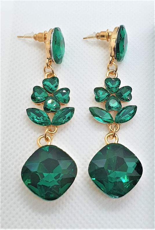 Multi colored stones outlined in Gold classic wear danglers 6 classic colors to add grace to any of your classic outfits