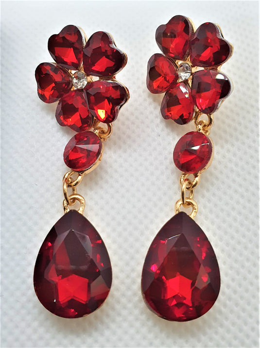 Multi colored stones outlined in Gold classic wear danglers 6 classic colors to add grace to any of your classic outfits