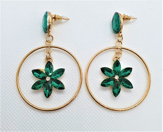 Multi colored stones outlined in Gold classic wear danglers 6 classic colors to add grace to any of your classic outfits