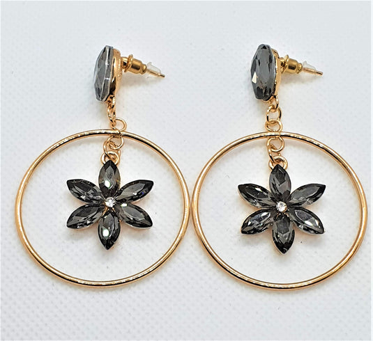 Multi colored stones outlined in Gold classic wear danglers 6 classic colors to add grace to any of your classic outfits