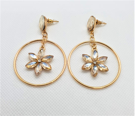 Multi colored stones outlined in Gold classic wear danglers 6 classic colors to add grace to any of your classic outfits