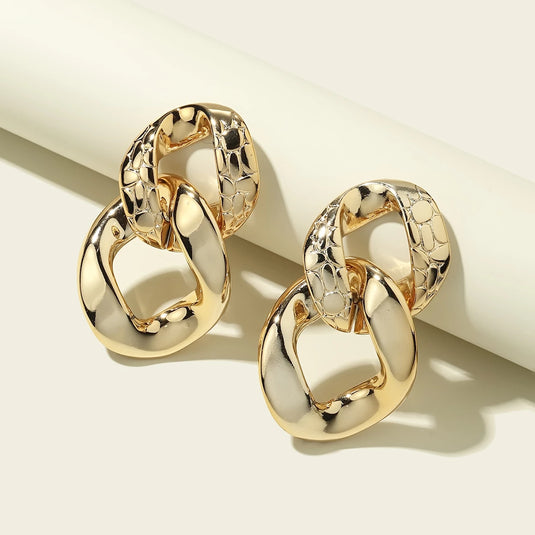 Korean Style Acrylic Danglers in Gold