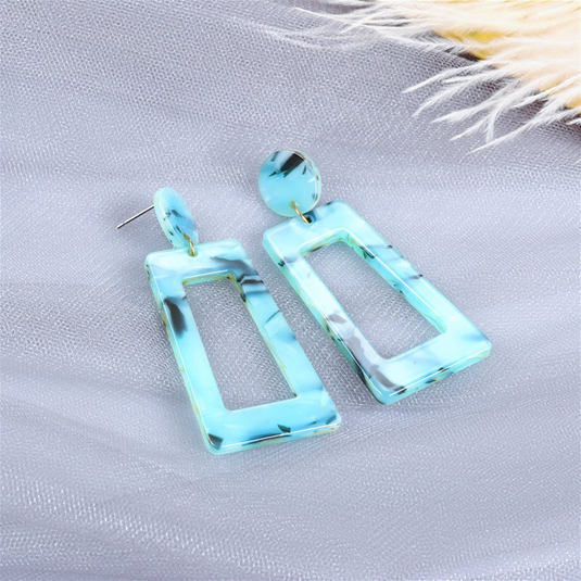 Korean Style Drop Earrings in Sea Blue