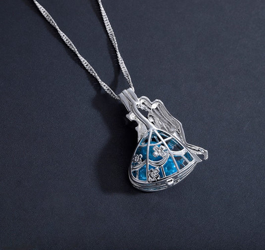 Princess Cinderella in a pretty blue beaded pendant