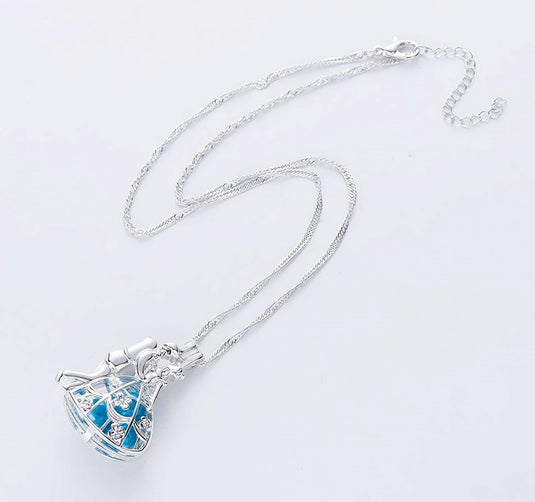 Princess Cinderella in a pretty blue beaded pendant