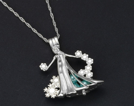 Princess Elsa in her beautiful blue beaded dress Pendant for your little Elsa
