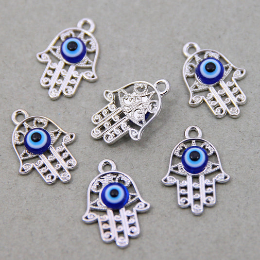 Evil Eye Charm Pendants with Stainless Steel Chains