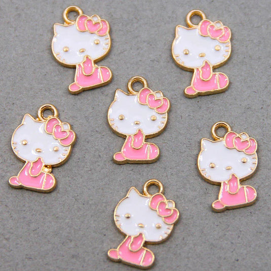 Colorful Hello Kitty Charm Pendants with Stainless Steel Chain