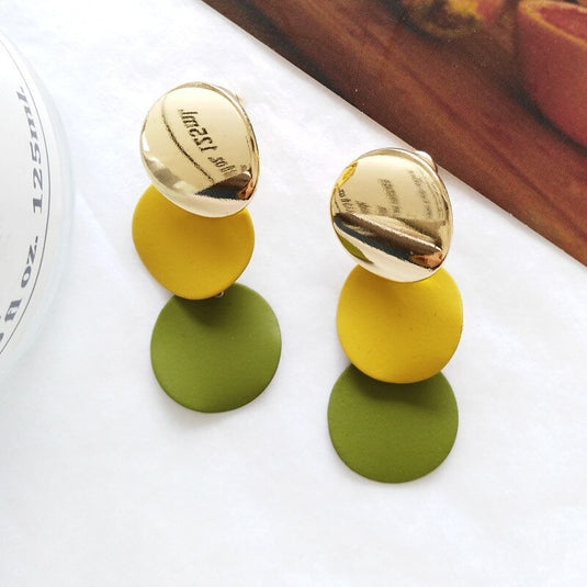 Korean Style Multi colored Metallic Danglers