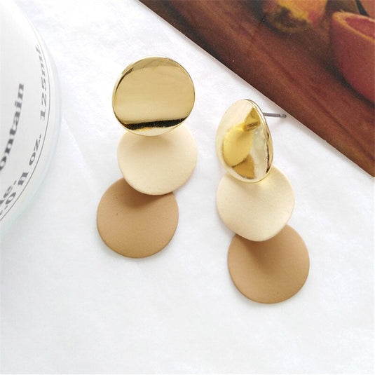 Korean Style Multi colored Metallic Danglers