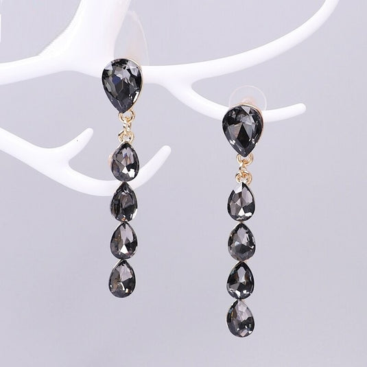 Black Zircon stones outlined in Gold classic wear danglers