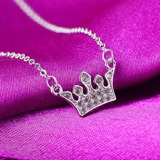 925 Silver Necklace in a beautiful Tiara design with Crystals (N)
