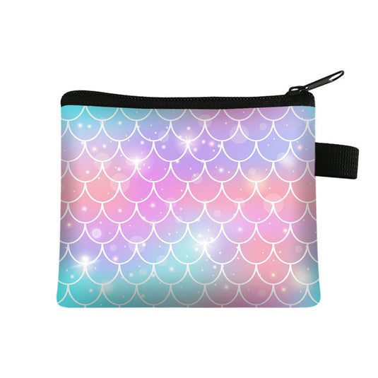Sequin Mermaid Print Polyester Cosmetic Bag / Coin Purse 13.5 x 11cm