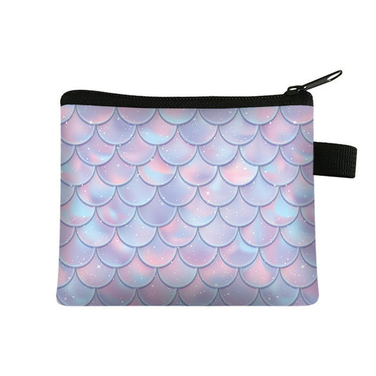 Sequin Mermaid Print Polyester Cosmetic Bag / Coin Purse 13.5 x 11cm