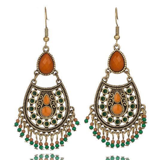 Classic Indo Western drop earrings with an ethnic look