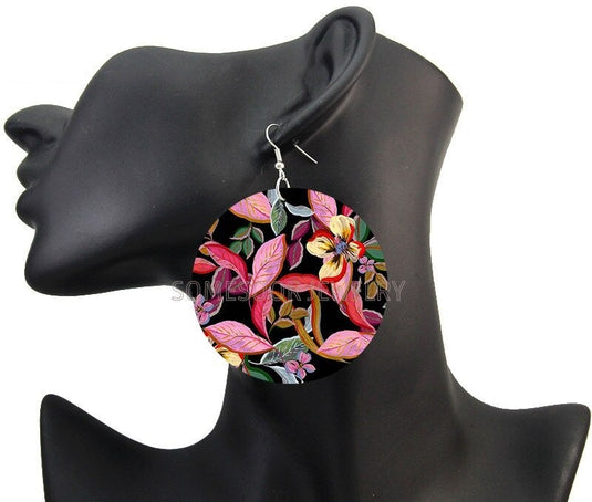 Classic Indo Western wooden earrings in a colorful combination to compliment your outfit, adding a graceful look