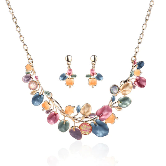 Gold Plated, Stainless Steel, Enamel Coated Multicolor Stylish Set