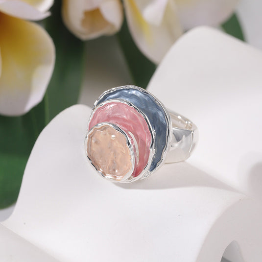 Multicolor Adjustable Enamel Coated Finger Ring