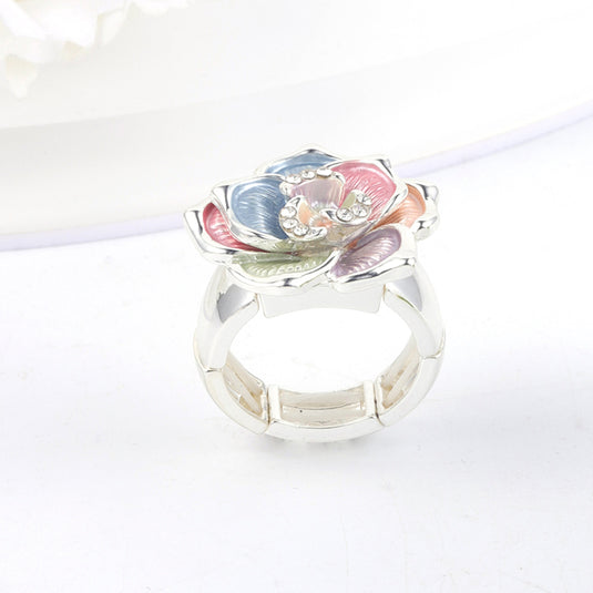 Multicolor Adjustable Enamel Coated Finger Ring