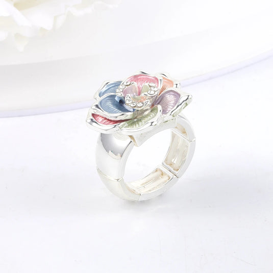 Multicolor Adjustable Enamel Coated Finger Ring