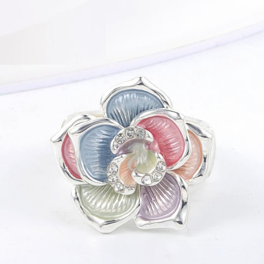 Multicolor Adjustable Enamel Coated Finger Ring