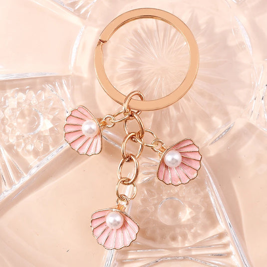 Pink Shell Bag Charm / Keychain
