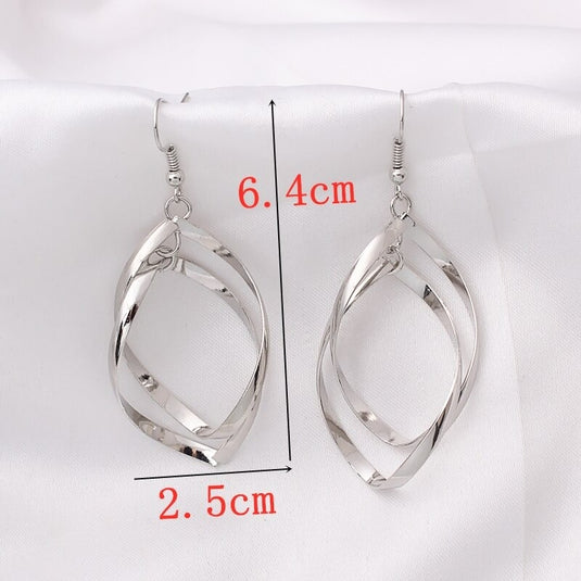 Korean Style Metallic Drop Earrings