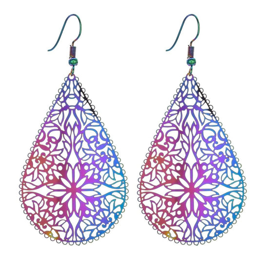 Korean Style Multi colored Filigree Earrings