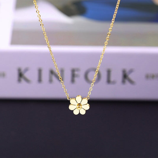 Stainless Steel Flower Necklace