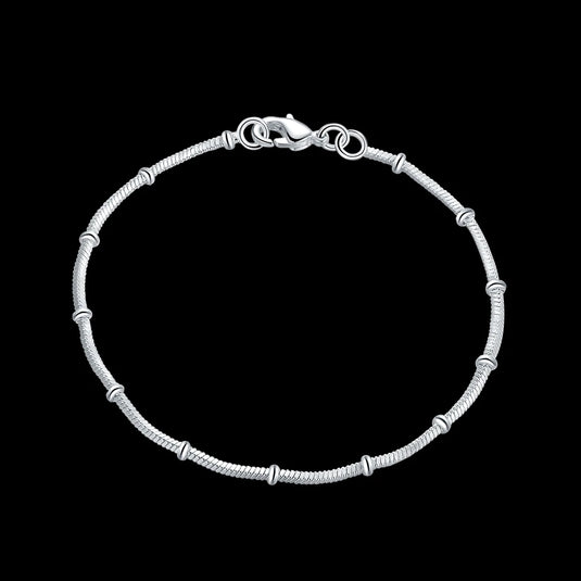925 Silver Single Layer Beaded Bracelet
