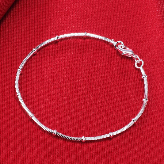 925 Silver Single Layer Beaded Bracelet