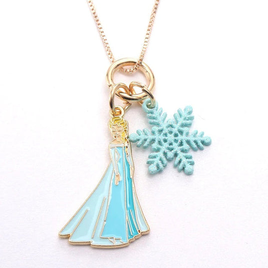 Princess Elsa with a Snowflake Charm Pendant