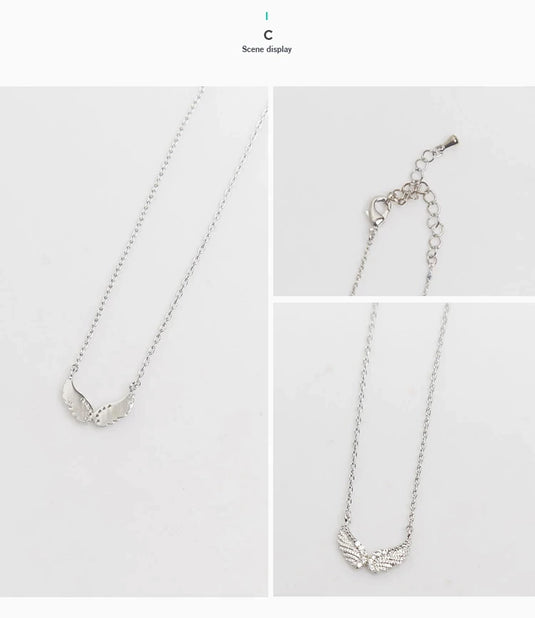 925 Silver Angel Wings Necklace