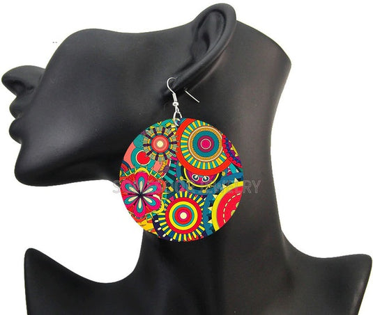 Classic Indo Western wooden earrings in a colorful combination to compliment your outfit, adding a graceful look