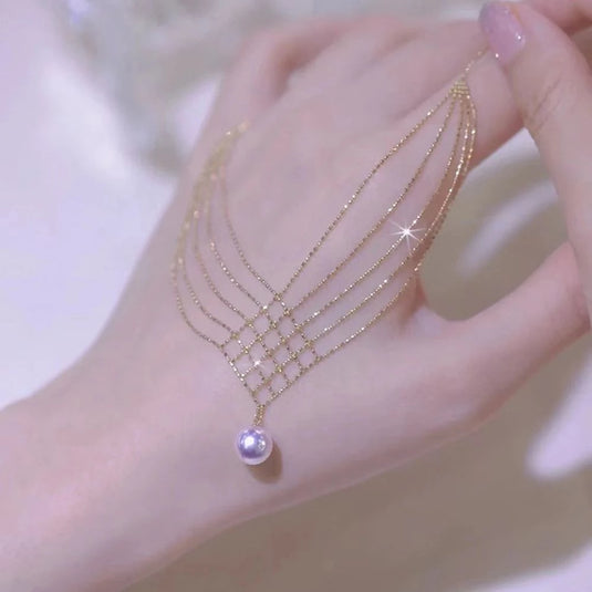 Elegant Multiple layer Pearl Drop Necklace