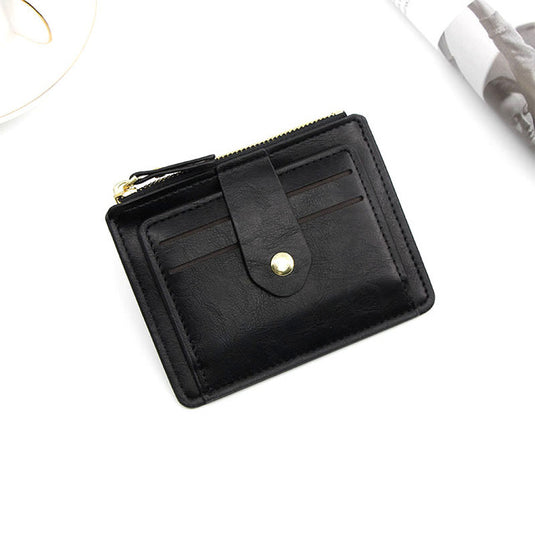 Mini Coin Purse and Credit Card Case in Black