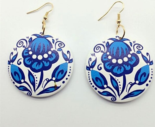 Classic Indo Western wooden earrings in a colorful combination to compliment your outfit, adding a graceful look