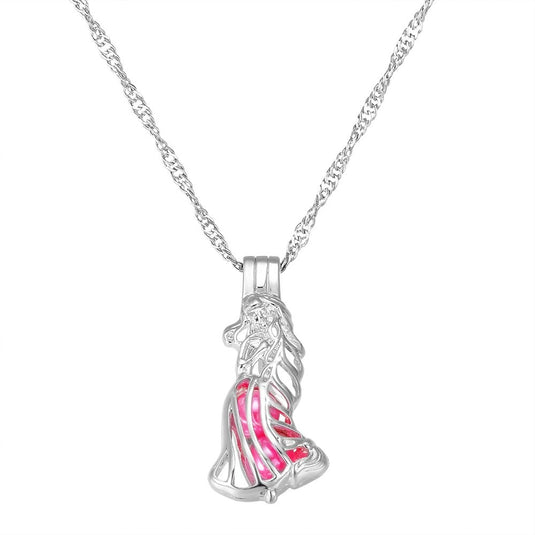 Tangled Rapunzel in her beautiful Pink beaded dress Pendant for your little Rapunzel