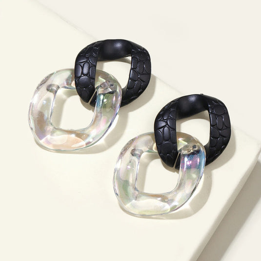 Korean Style Acrylic Danglers in Black & White