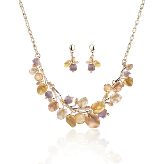 Gold Plated, Stainless Steel, Enamel Coated Multicolor Stylish Set in Gold