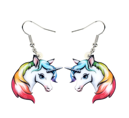 Pretty Multicolor Unicorn Acrylic Drop Earrings