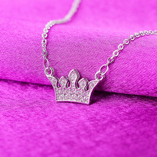 925 Silver Necklace in a beautiful Tiara design with Crystals (N)