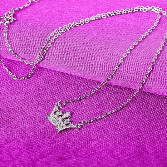 925 Silver Necklace in a beautiful Tiara design with Crystals (N)