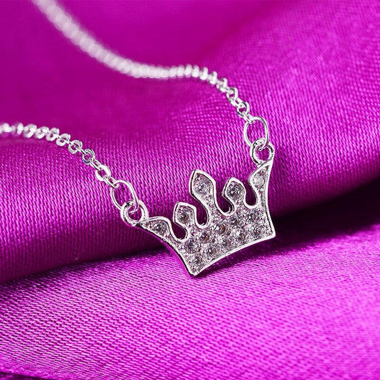 925 Silver Necklace in a beautiful Tiara design with Crystals (N)