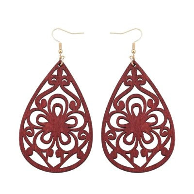 Classic Indo Western wooden earrings in a colorful combination to compliment your outfit, adding a graceful look