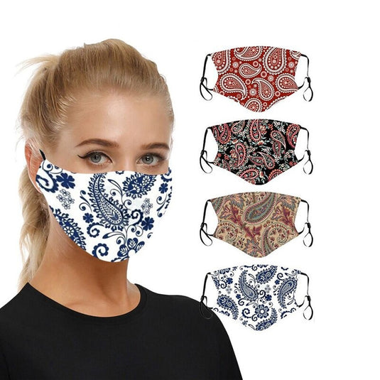 Pretty Printed Adjustable Cotton Masks for Adults