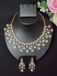 Premium AAA Grade Cubic Zircon / American Diamond Sets - Necklace & Earrings