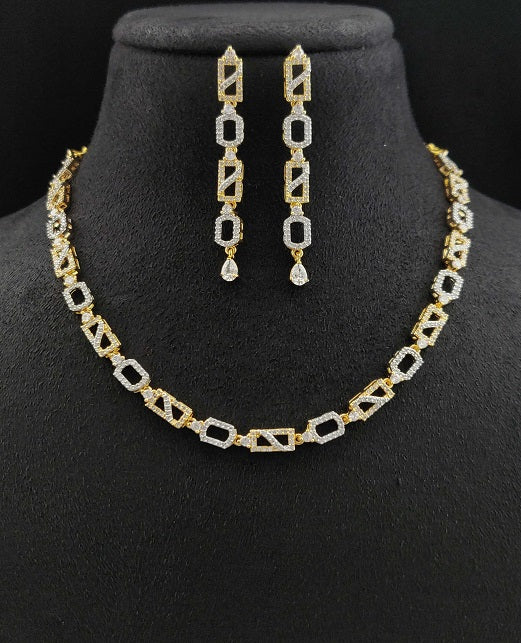 Premium AAA Grade Cubic Zircon / American Diamond Sets - Necklace & Earrings