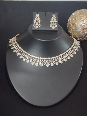 Premium AAA Grade Cubic Zircon / American Diamond Sets - Necklace & Earrings